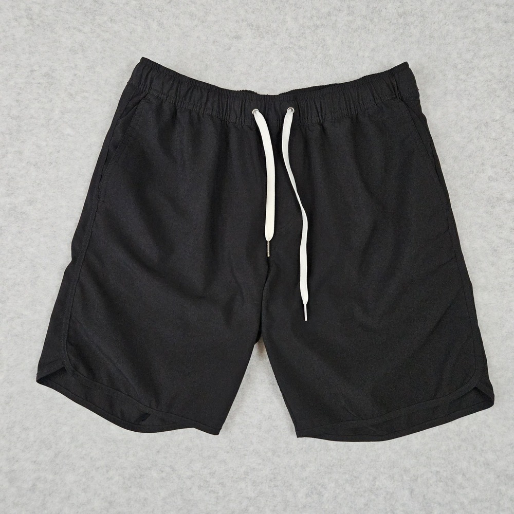 Fair Harbor The One (Men's Medium) Black Swim Trunks Board Shorts Hybrid Lined